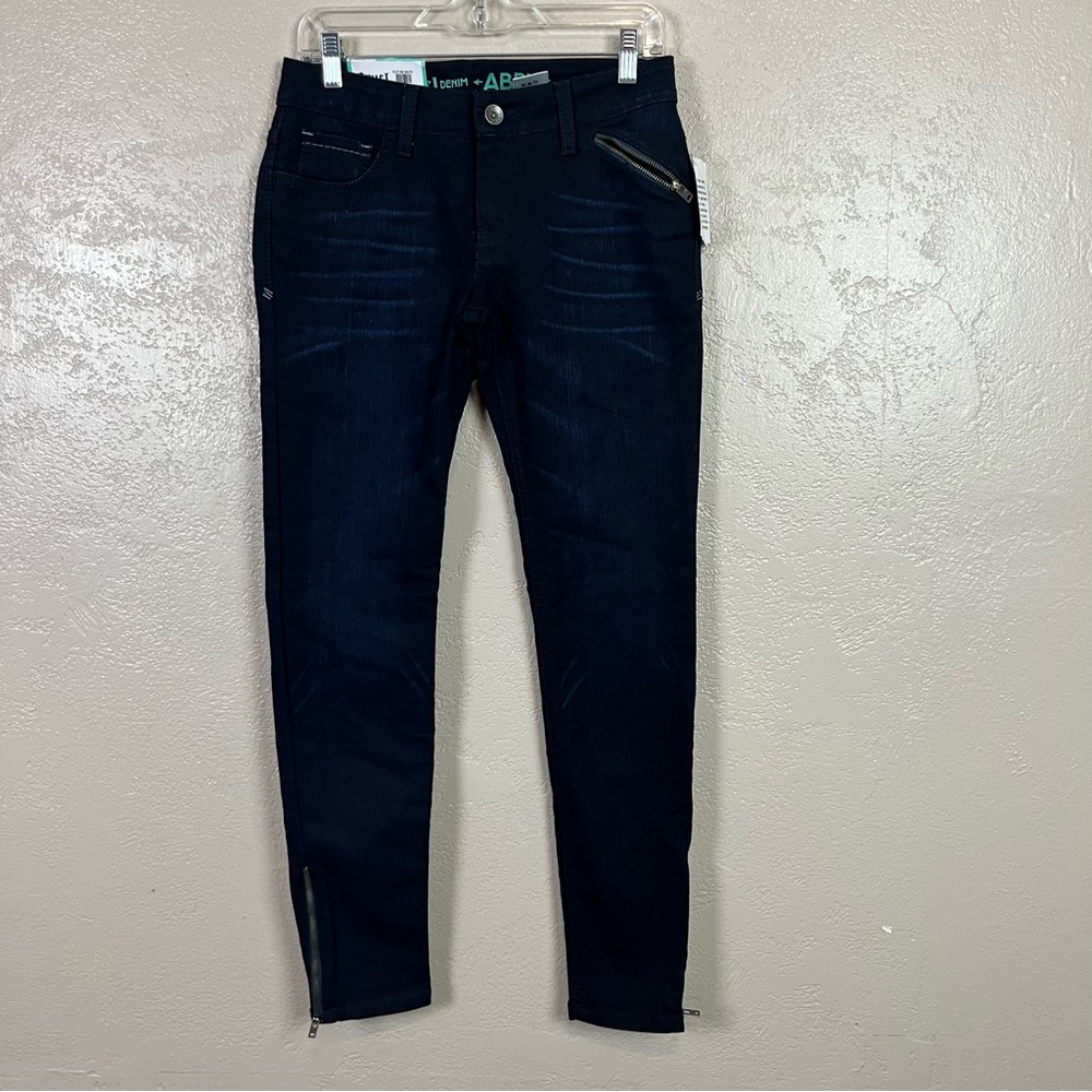 Cruel Denim ABBY Skinny Ankle‎ Zipper Blue Jeans 27 Short Dark Wash